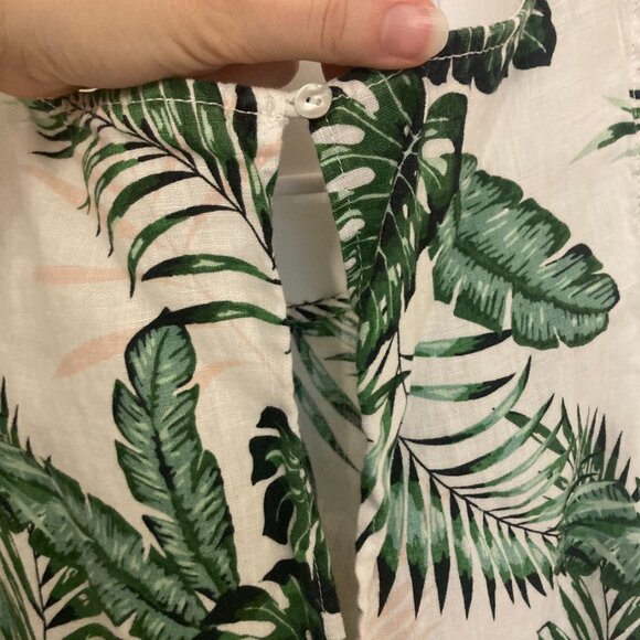 Summer Linen Palm A-Line Mini Dress - Picture 4 of 4